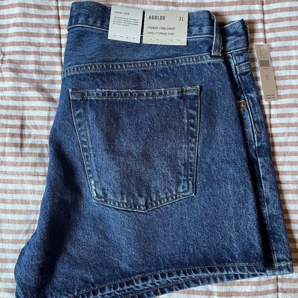 NWT AGOLDE Parker Long Short Denim Midi